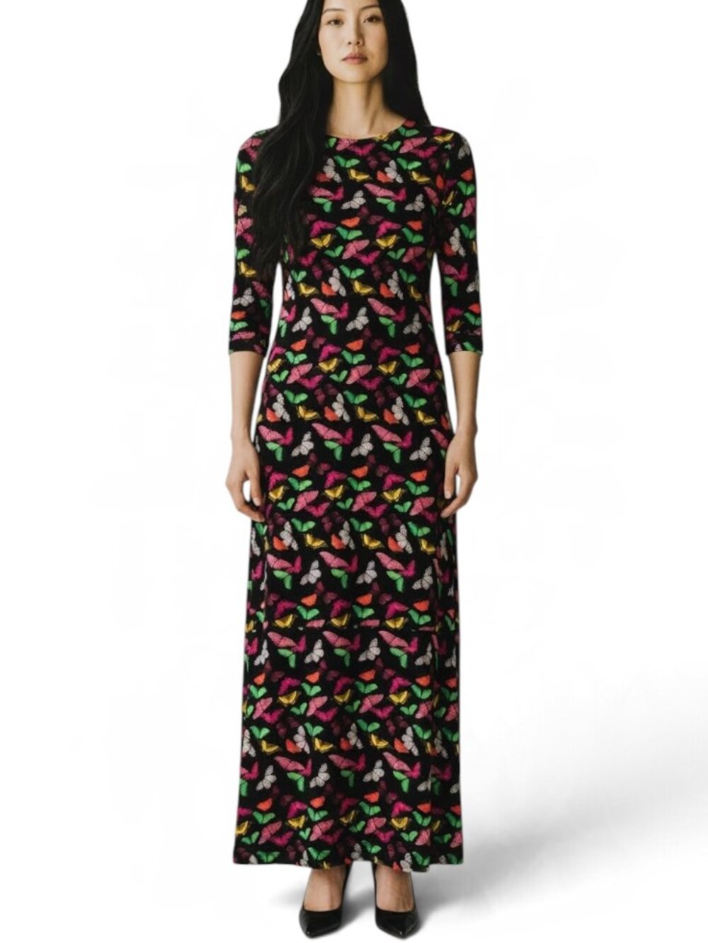 ALICE + OLIVIA NWT Delora Butterfly Printed Bodycon Midi Dress 0
